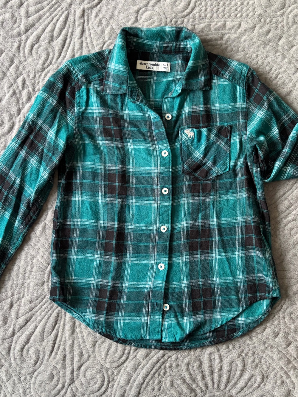 abercrombie kids Teal Plaid Button-Down Shirt